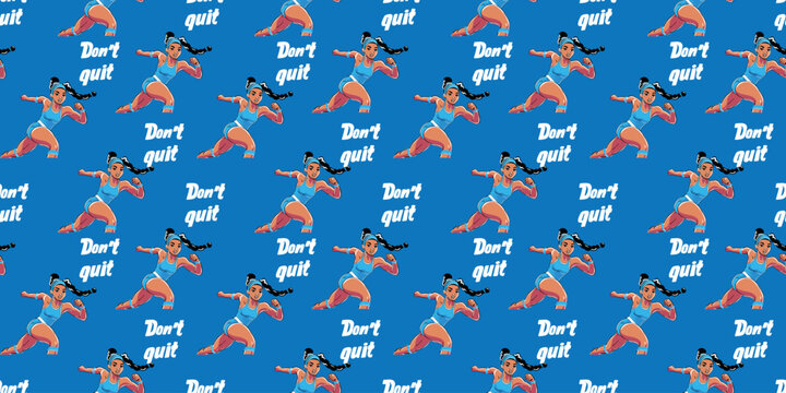 vector illustration female athlete dont quit vibe