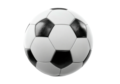 Classic soccer ball black and white pentagon pattern