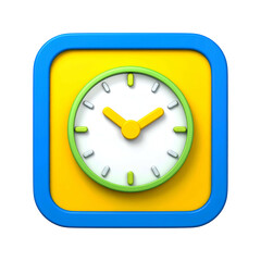 Colorful app icon rounded square with a clock face