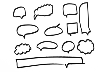 Dialogue speech bubbles with pen or crayon chalk doodle emphasis hand drawn style vector illustration set. Chat balloons crayon chalk style various dialogue frames collection hand drawn sketch style.