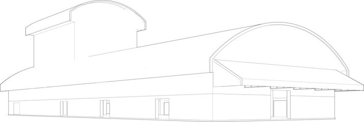 3D illustration of industrial project