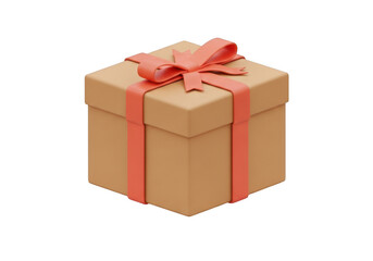 Obraz premium Gift box with ribbon tied for celebration or surprise isolated on transparent background
