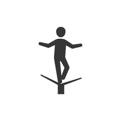 Fototapeta premium Confident Glyph Icon Representing Steadfast Balance Stability and Personal Equilibrium