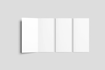 Blank DL Bi-Fold Brochure Mockup - 3D Illustration