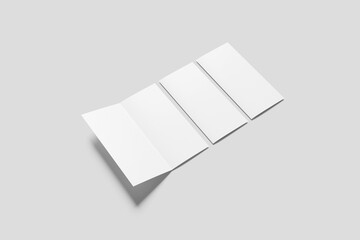Blank DL Bi-Fold Brochure Mockup - 3D Illustration