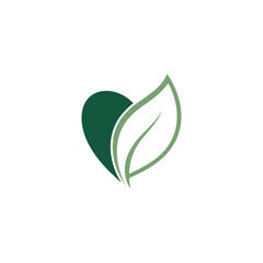 Minimalist Organic Abstract Leaf Emblem Symbolizing Ecology and Natural Growth