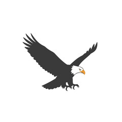 Fototapeta premium Soaring Eagle Silhouette Glyph Icon Symbolizing Freedom and Powerful Vision Clip Art