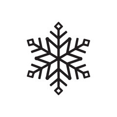 Simple snowflake of black lines. Festive decoration for New Year and Christmas on white back ground