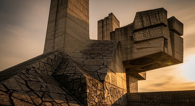 Stone Monument at Petrova Gora A Glimpse of Brutalist Architecture and Yugoslav History
