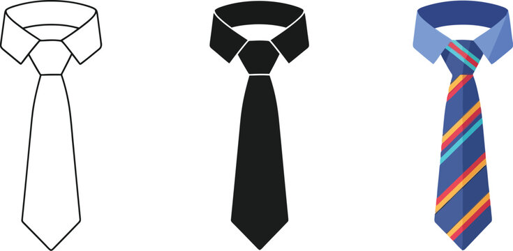 Stylish tie collection vector set business or fashion design