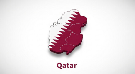 "Luxury Vector Map of Qatar, Colorful Modern Design, High-Detail Country Illustration, Premium Graphic for Infographics & Print"