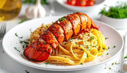 spaghetti with tomato sauce and basil