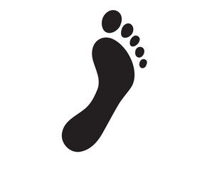 simple man footprint silhouette isolated on white barefoot.
