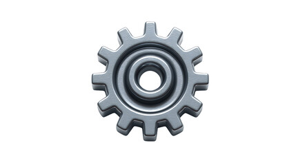 Metal gear cogwheel isolated on transparent background
