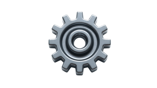 Metal gear cogwheel isolated on transparent background - Powered by Adobe