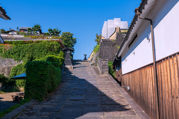 Iconic Suya no Saka slope with preserved Kitsuki town, Oita