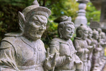 Obraz premium ancient warior statues located at Futagoji Temple, Kunisaki, Oita
