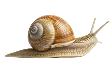 Burgundy snail isolated on white or transparent background