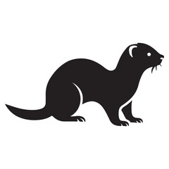 Ferret silhouette vector