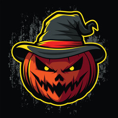 Helloween Pumkin Mascot Logo Illustration