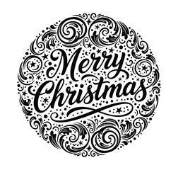 Elegant Merry Christmas Ornament