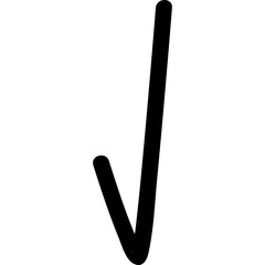 Simple Black Doodle Line Art Arrow Pointing Downward On Transparent Background