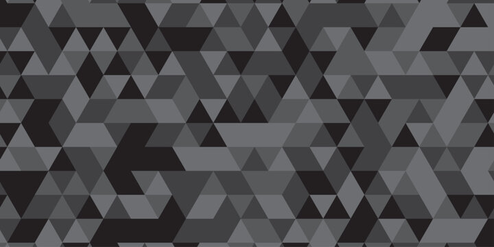 Abstract geometric seamless pattern origami black, gray square cube repeat triangulated random cube low polygon triangle textile abstract corporate creative design.	