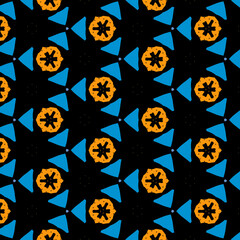 Funky abstract geometrics pattern - Retro background design - Fun and funky bright colors pattern 