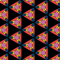 Abstract background with colorful geometrics pattern - Retro background in fun colors - Geometry element art and background