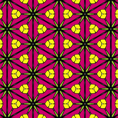 Abstract Retros Pattern - Retro color background - Flowers retro bright backdrop 
