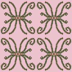 Hand drawn flowers and vine in beautiful color Seamless Pattern - Seamless Pattern Flowers - Floral seamless draw design 