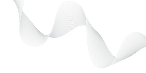 Dynamic minimal smoke sound line. Abstract glowing white blend line smooth flow soundwave curve energy gradient vector futuristic digital outline line science design.	