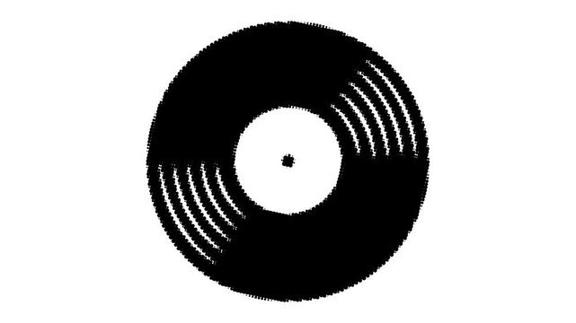 Vinyl rotating animation halftone vintage retro HD 4K