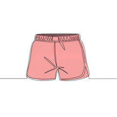Athletic running shorts in minimalistic style with pink color, copy space, isolated on white, transparent background