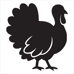 Silhouette Turkey Icon For Thanksgiving Design