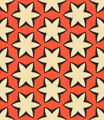 A pattern of orange and white stars