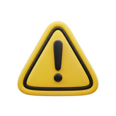Warning sign triangle alert exclamation mark danger symbol caution hazard notification isolated on transparent background