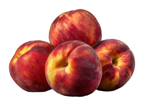 Fresh peaches harvesting at farm food bright isolated on transparent background
