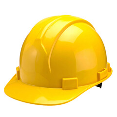 Isolated bright yellow protective headgear, essential for construction or industrial work