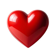Rendered glossy red heart with highlights against a black background, symbol of love