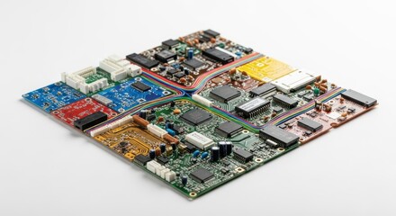 Obraz premium Close up of an isolated printed circuit board detail