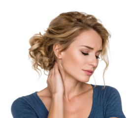 Woman with curly hair portrait neutral isolated on transparent background