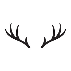 🦌 Simple Black Silhouette of Deer or Stag Antlers