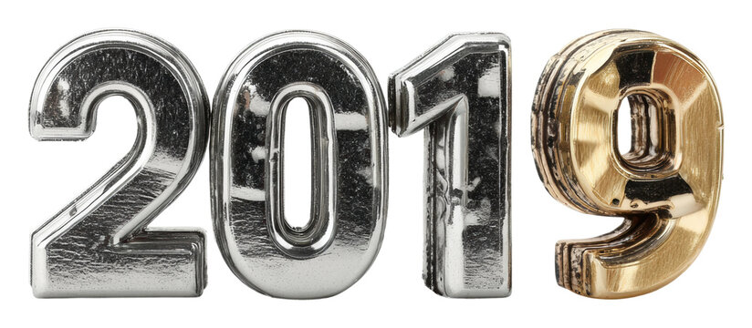 Celebrating new year 2019 festive event global joyful atmosphere isolated on transparent background