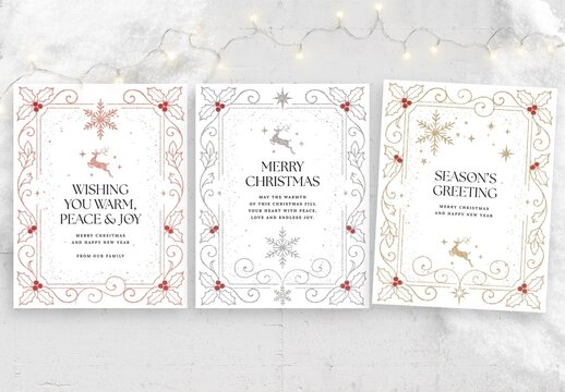 Merry Christmas Flyer Template for Xmas Party & NYE New Years Eve Events in Luxury Festive Sparkles, Minimal White Winter Wonderland Theme