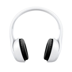 Sleek, white over-ear headphones with black earcups, shown in a front view