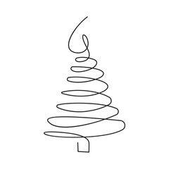 Obraz premium Simple one-line Christmas icons toys decoration