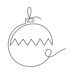 Obraz premium Minimal one-line Christmas ornaments collection