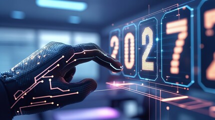 New Year 2027 machine engine light technology business industry metal computer entertainment music at night