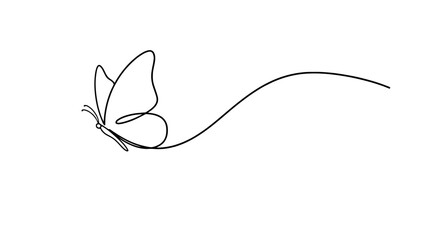 Elegant Butterfly in Flight: Serene Illustration for Wellness Branding & Nature-Inspired Designs, Graceful Creature on Pink Backdrop, Beauty & Transformation Symbol, Modern Minimalist Line Art for Hea